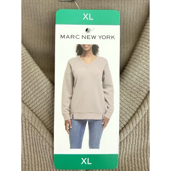 Andrew Marc New York Womens XL Taupe Pullover Long Sleeve Top NWT - Picture 7 of 9